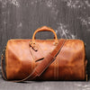 Genuine Leather Large Duffel Men Bag with Shoe Compartment