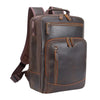 Men's Vintage Brown Leather Commuter Backpack