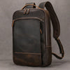 Leather Laptop Backpack – Genuine Crazy Horse Cowhide, Retro Travel Shoulder