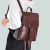 Genuine Leather Waterproof Anti-Theft Backpack with Magnetic Closure