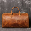 Leather Duffel Unisex Bag with Zipper Closure