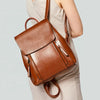 Leather Waterproof Women Backpack with Softback
