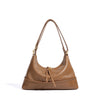 Cowhide Leather Crossbody Handbag with Expandable Shoulder Strap