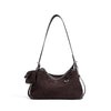 Frosted Cowhide Leather Crossbody Tote Handbag with Mini Coin Pouch